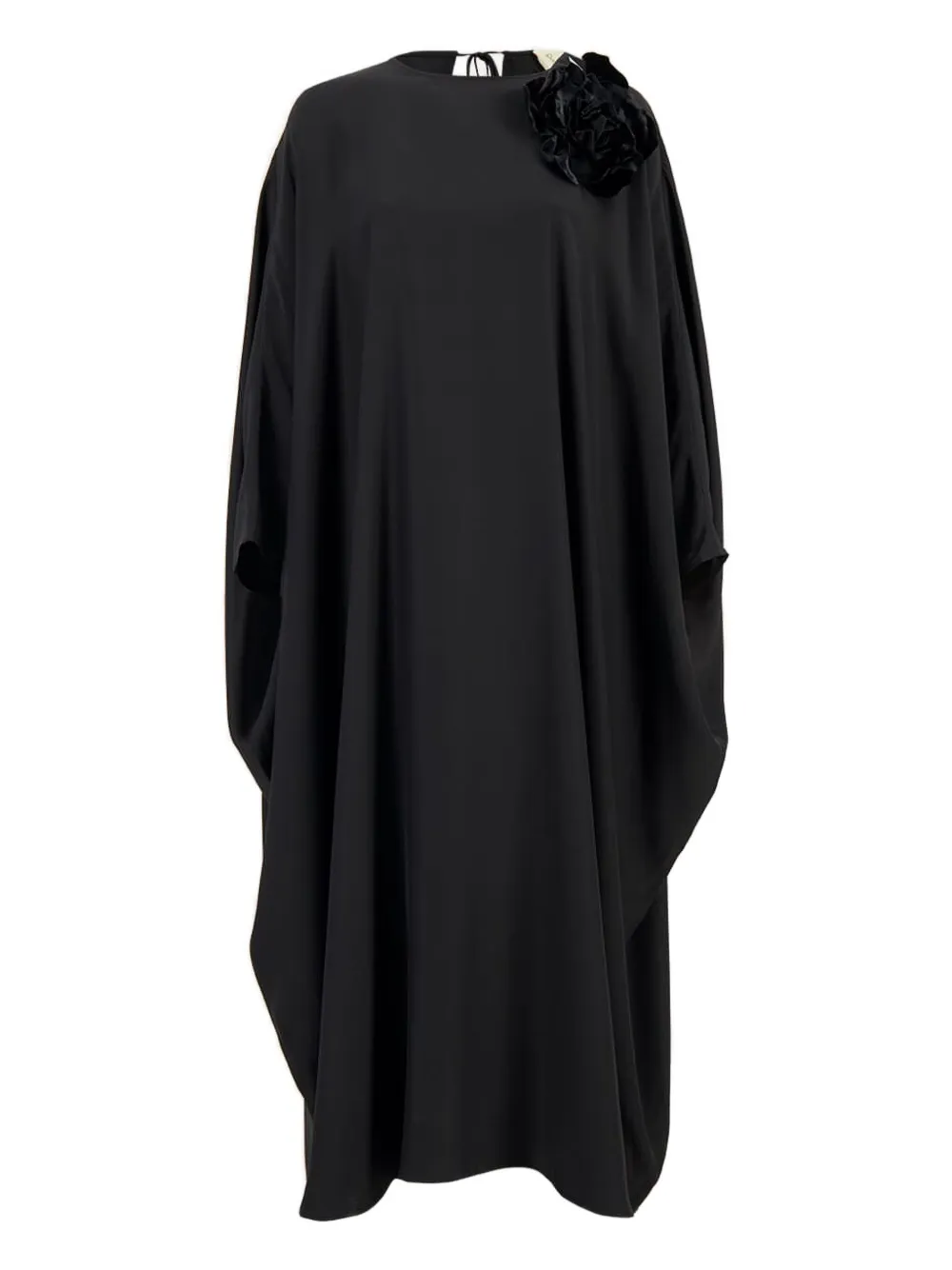 Paula Flower-embellished Silk Maxi Dress In Black