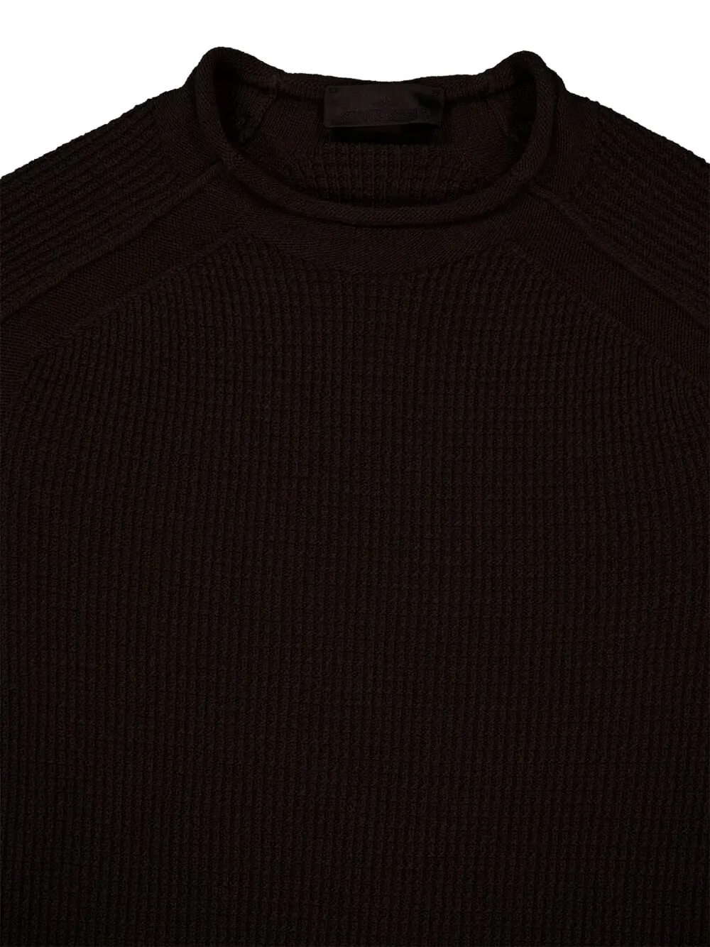 Stone Island Waffle-knit Crew-neck Sweater In Black