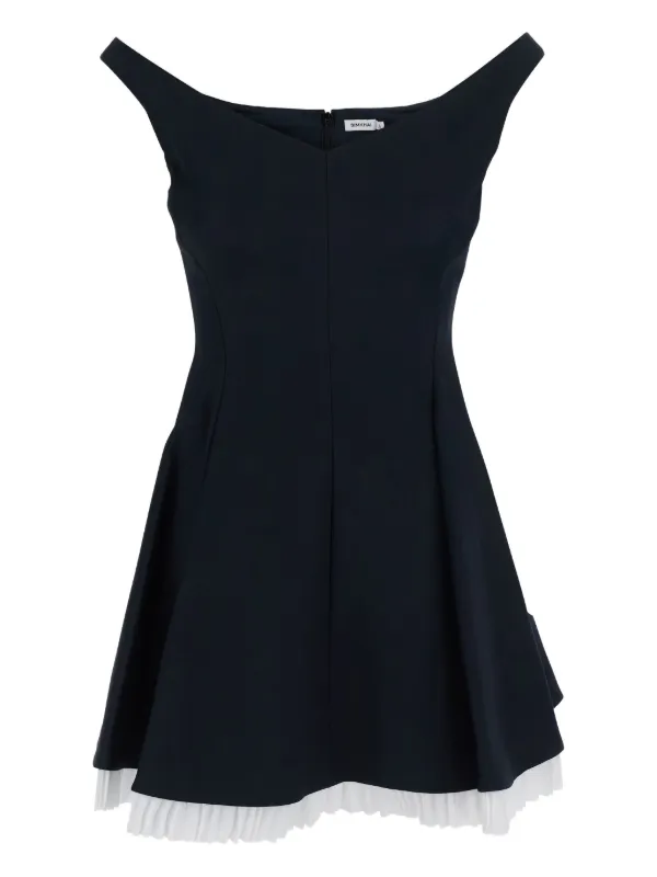 Simkhai Dorothie Off-shoulder Pleated Mini Dress - Black