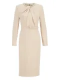 Roland Mouret pearl-embellished draped dress - Neutrals