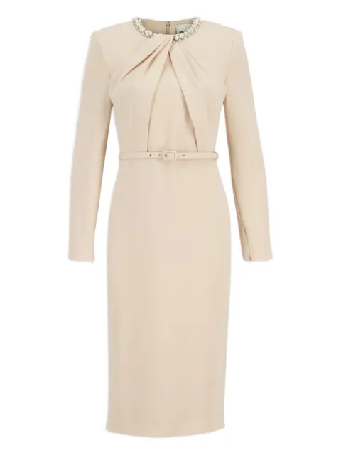 Roland Mouret pearl-embellished draped dress