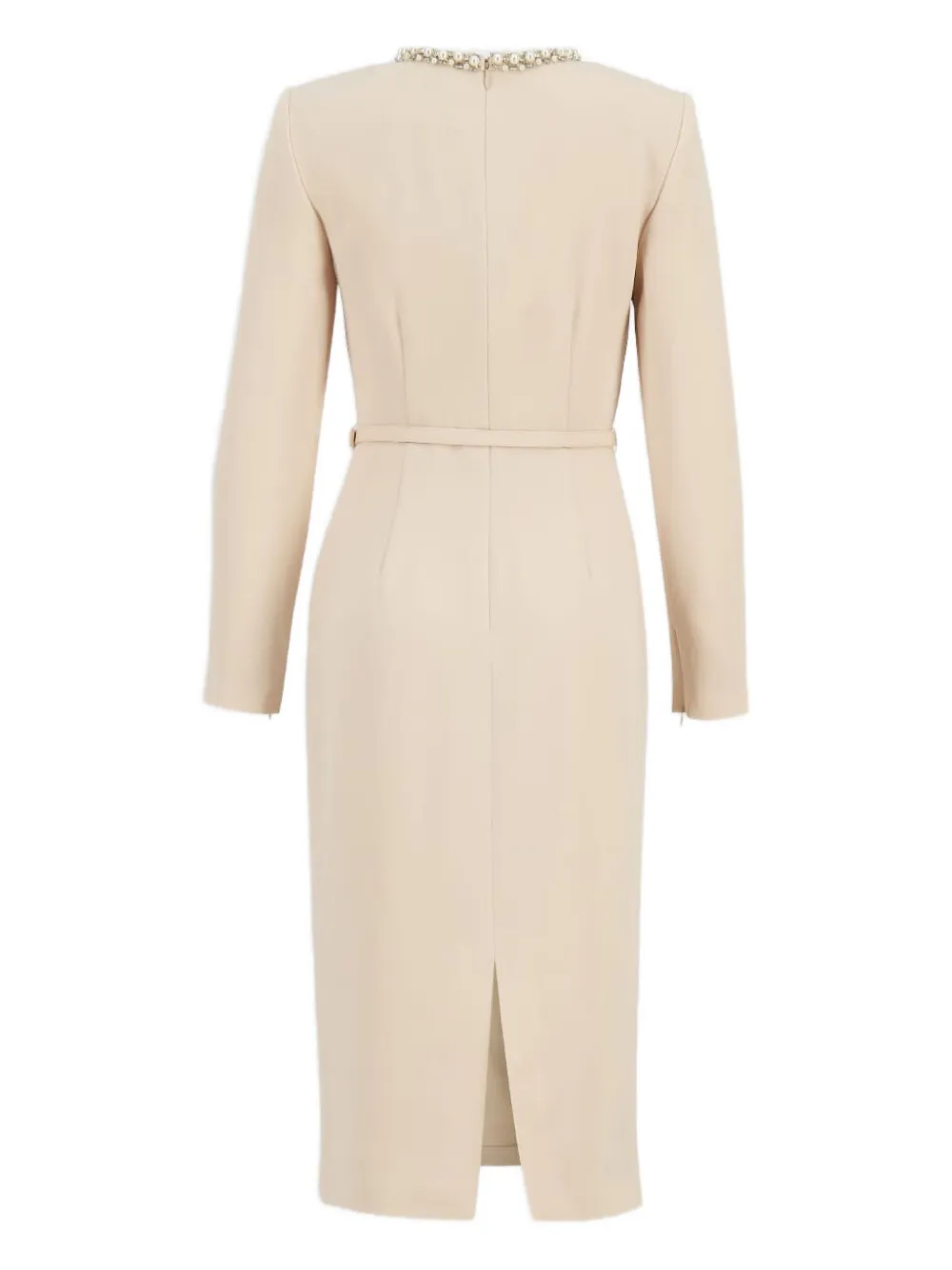 Roland Mouret pearl-embellished draped dress - Beige