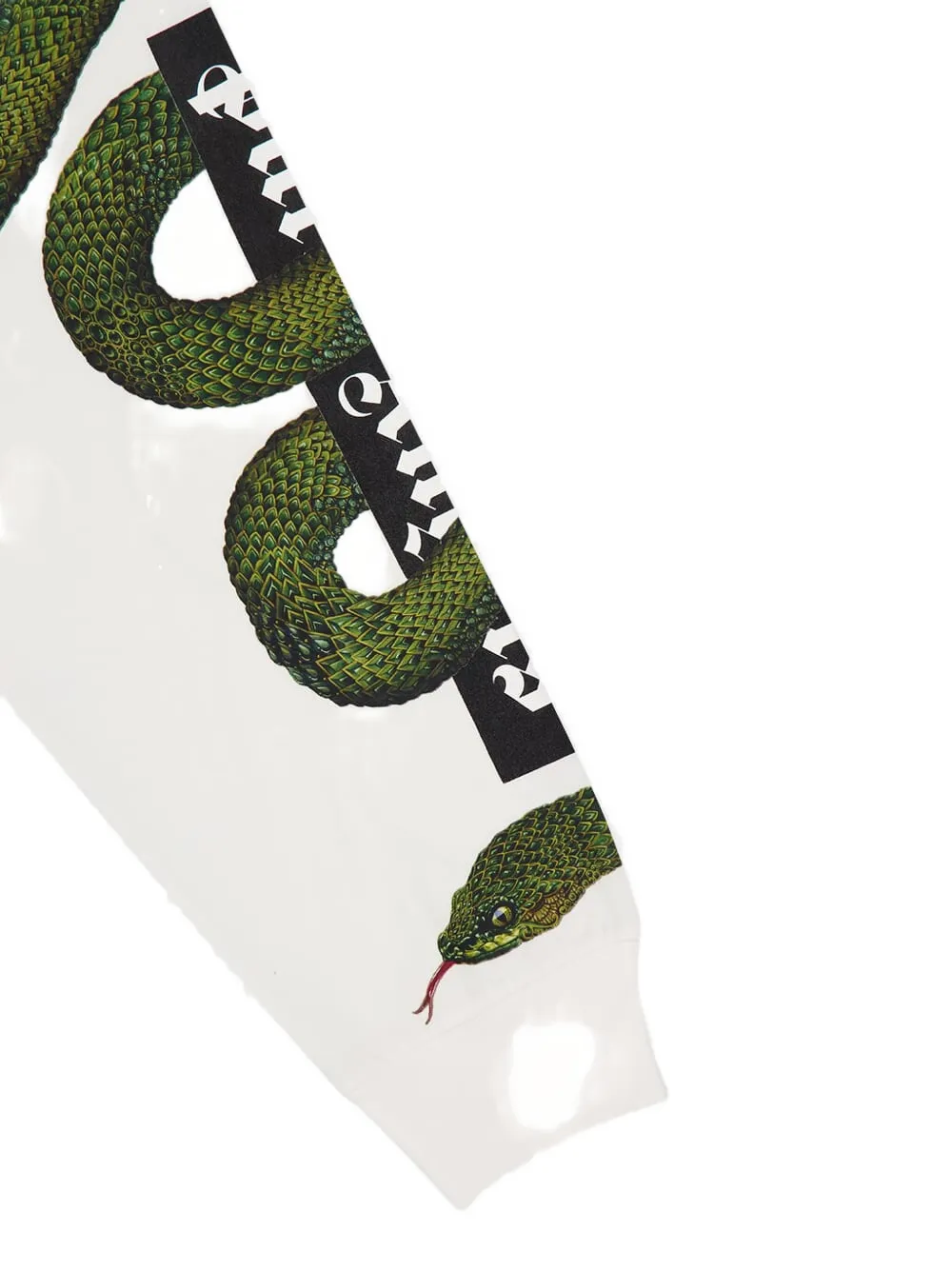 Palm Angels Snake Box Logo Long-sleeved T-shirt In White