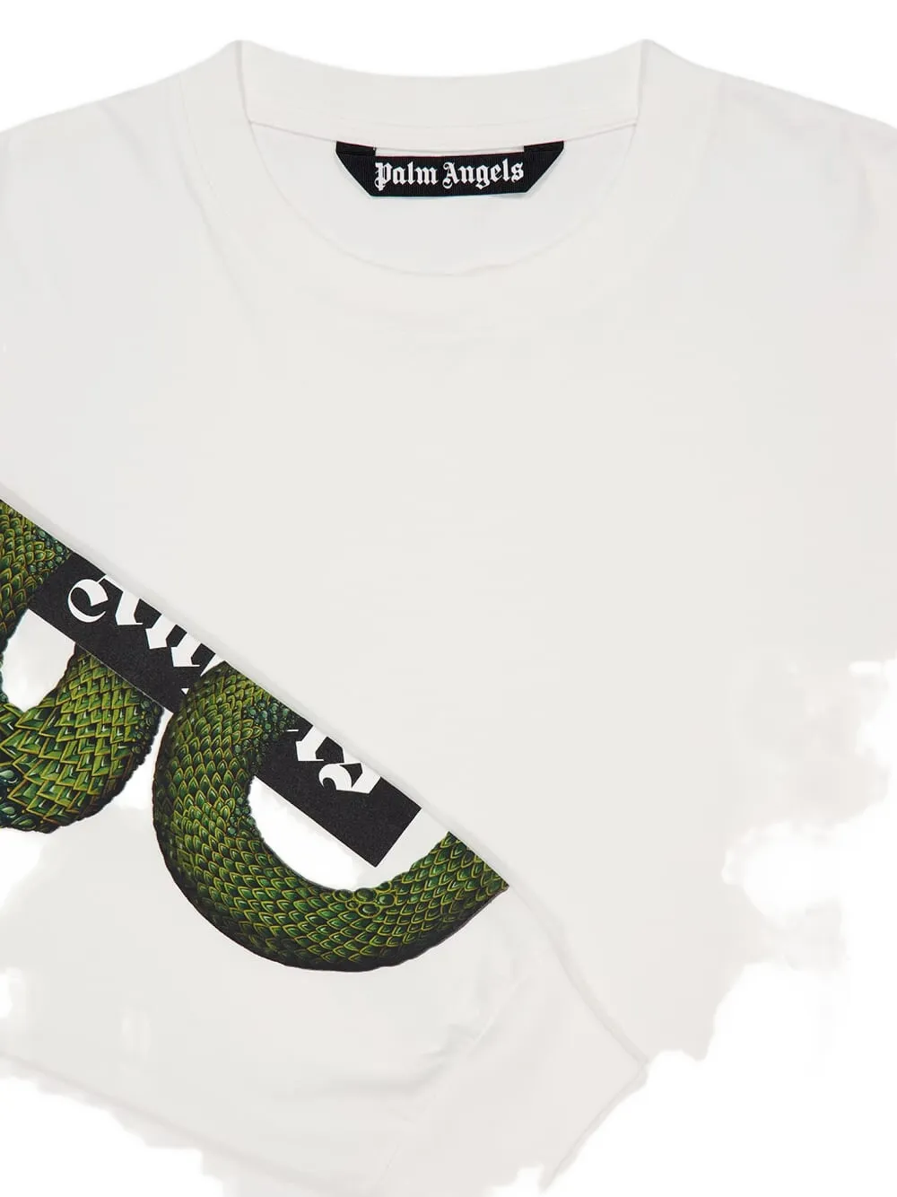 Palm Angels Snake Box Logo Long-sleeved T-shirt In White