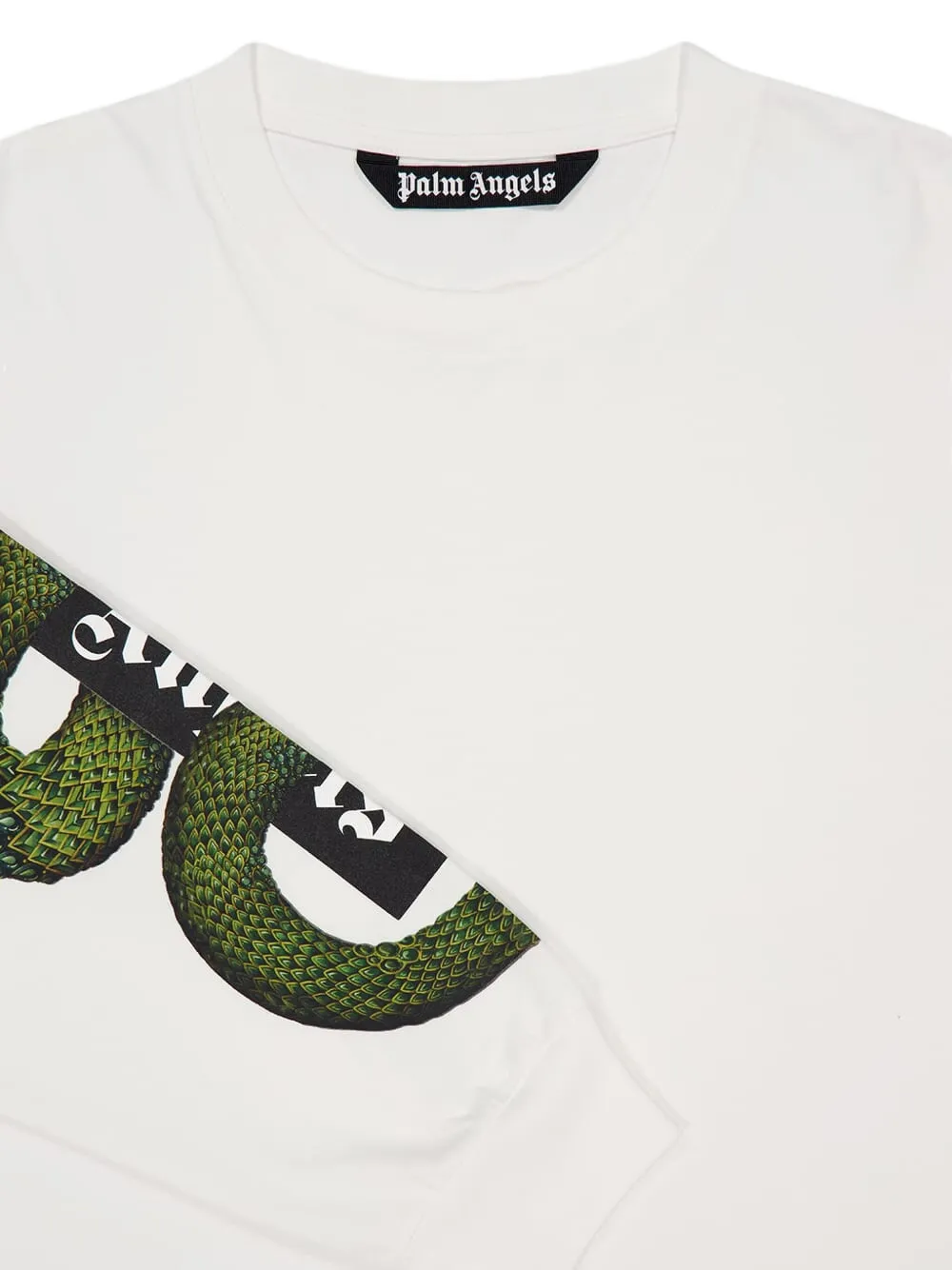 Palm Angels Snake Box T-shirt met logo en lange mouwen Wit