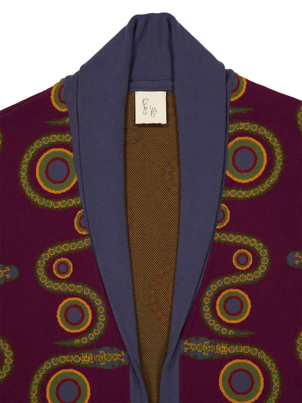 PAULA Vest met franje en jacquard Paars