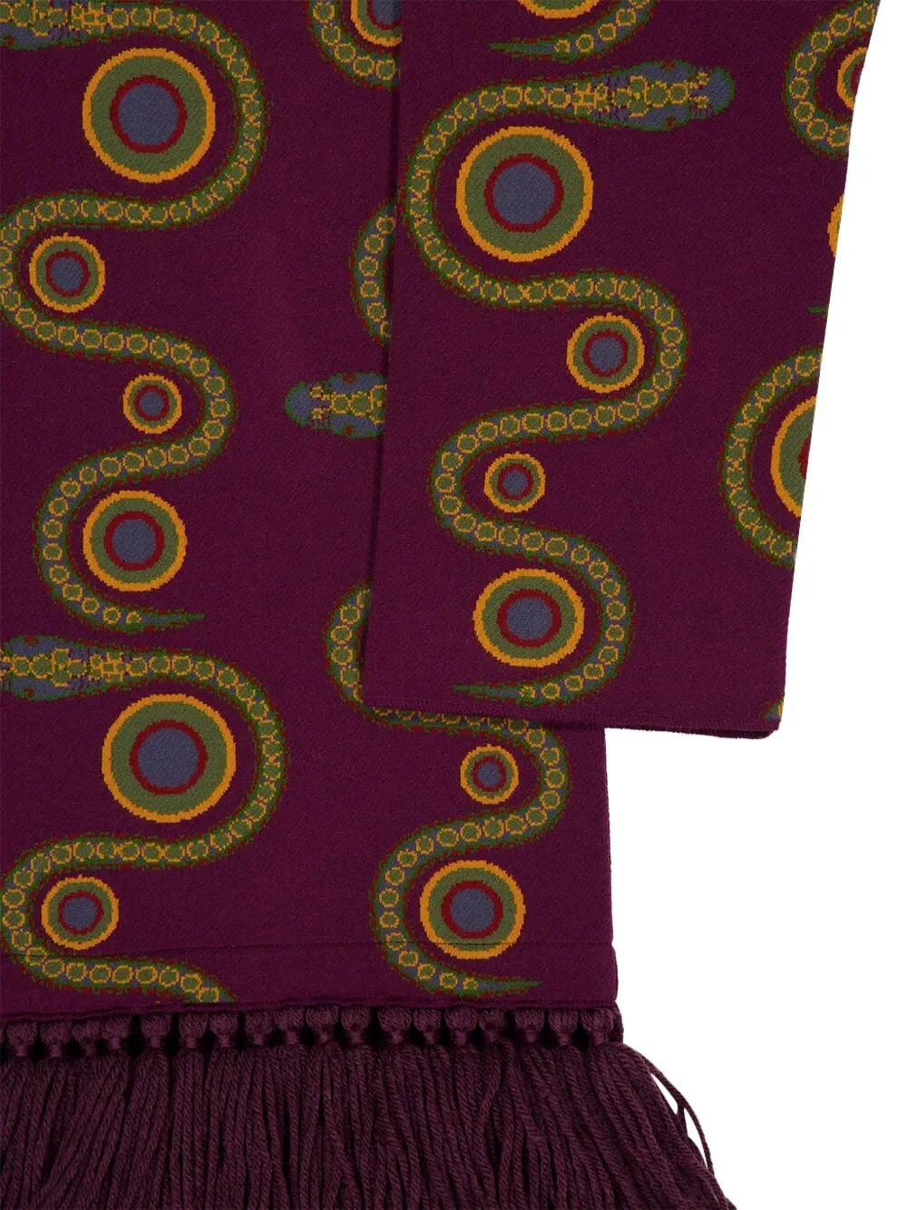 PAULA Vest met franje en jacquard Paars