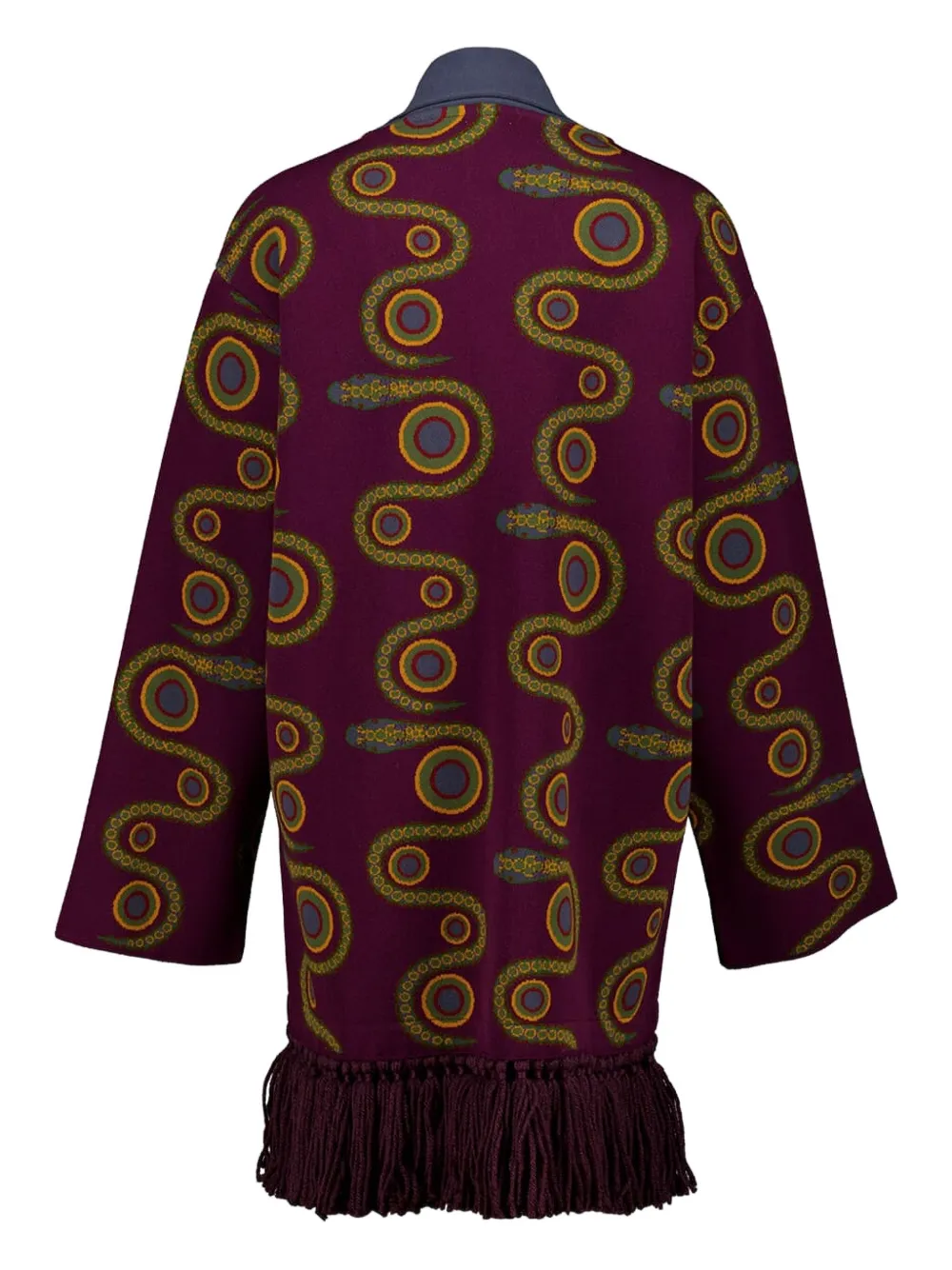 PAULA Vest met franje en jacquard Paars