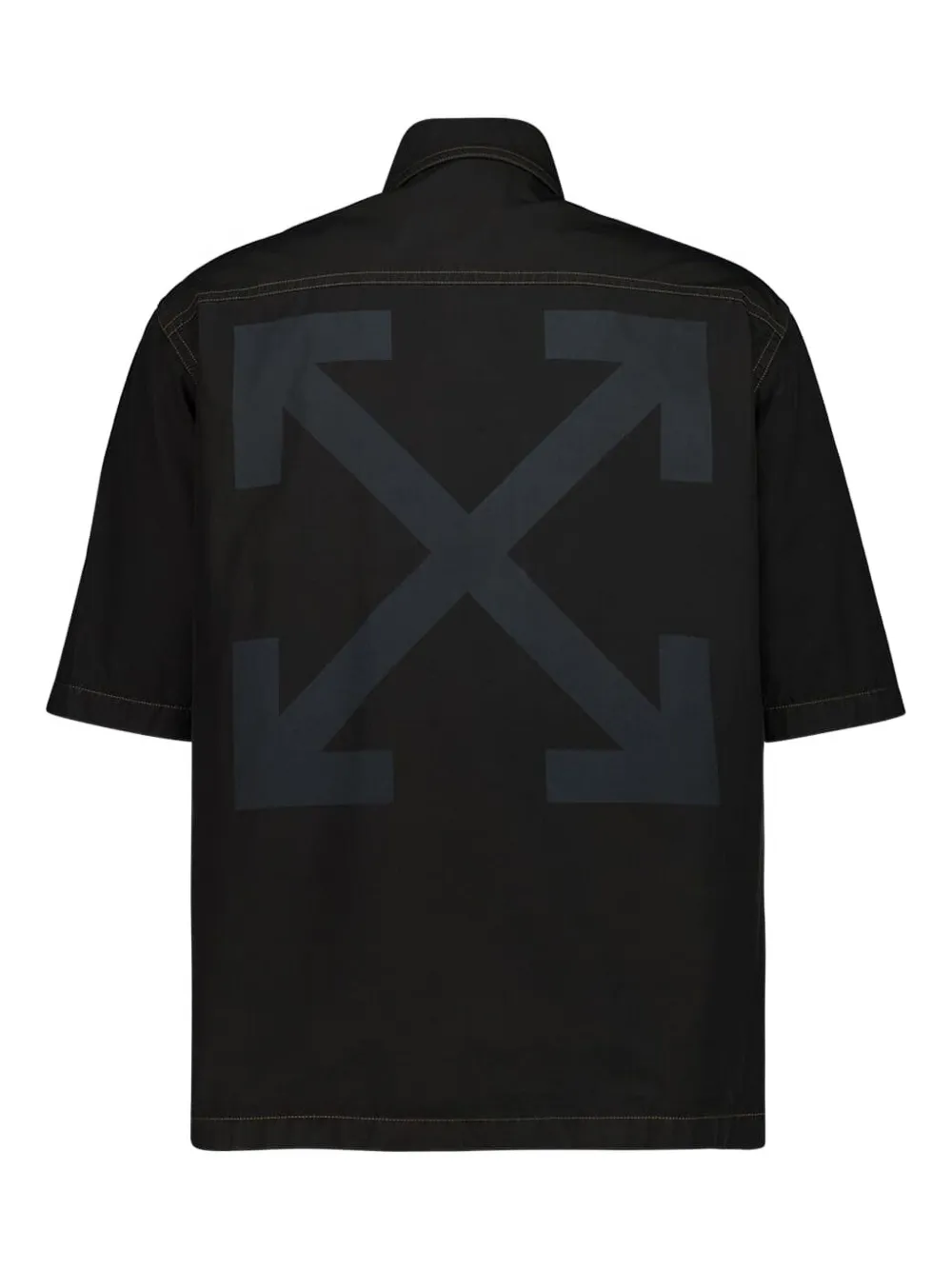 Off-White Overhemd met ritssluiting en logo - Zwart