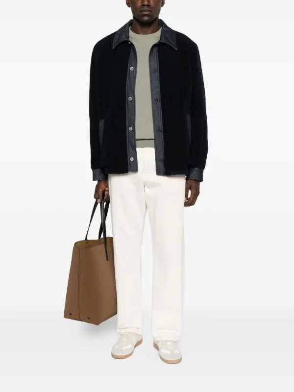 Will Fleece denim-panel Jacket Blue FARFETCH IN