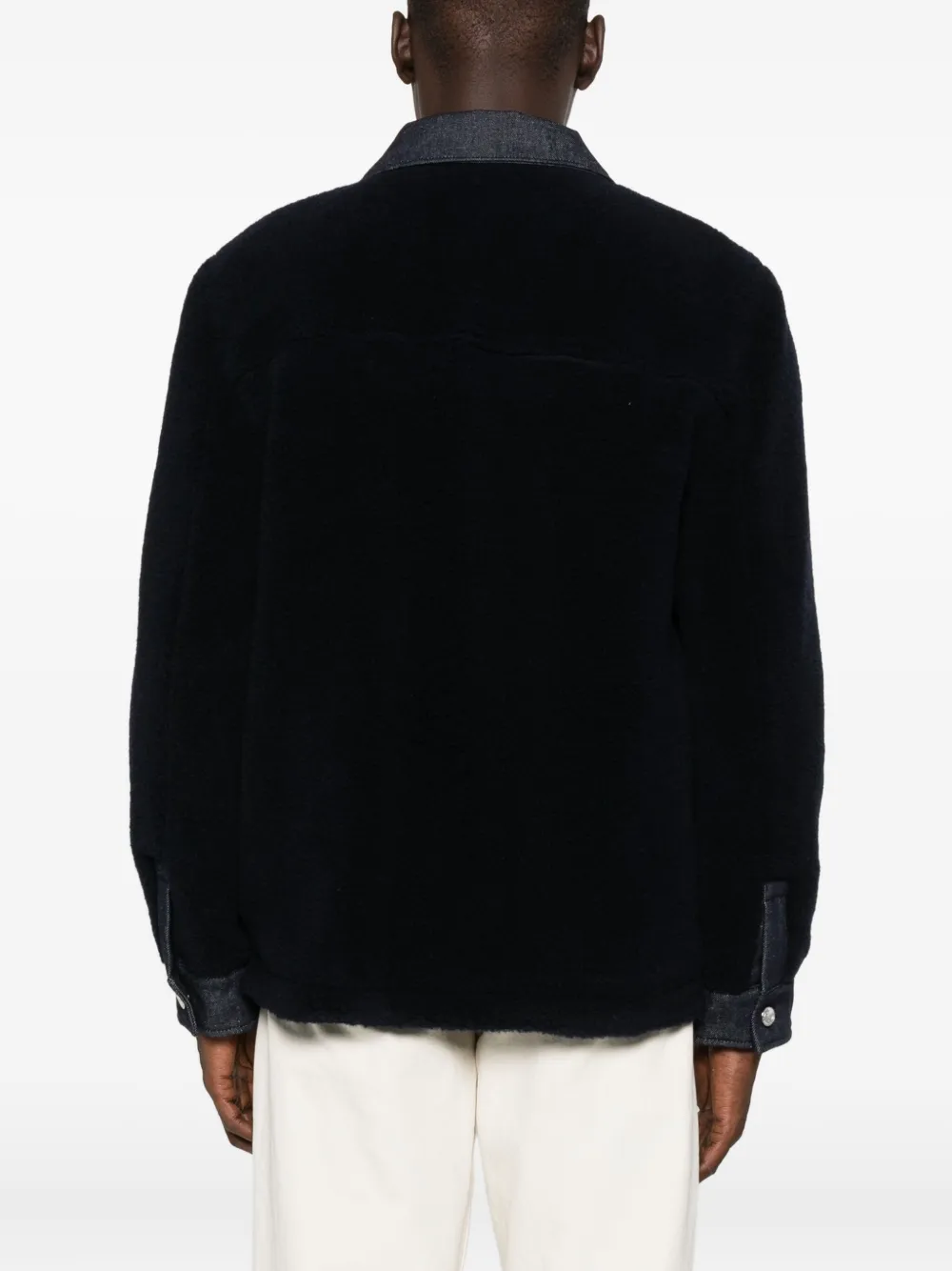 A.P.C. Will fleece jack met denim vlak Blauw