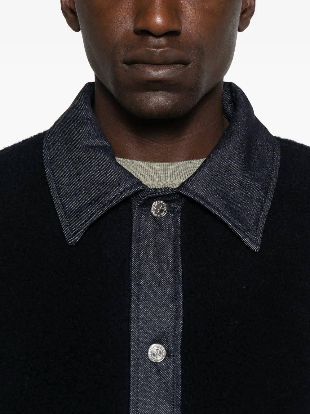 A.P.C. Will fleece jack met denim vlak Blauw