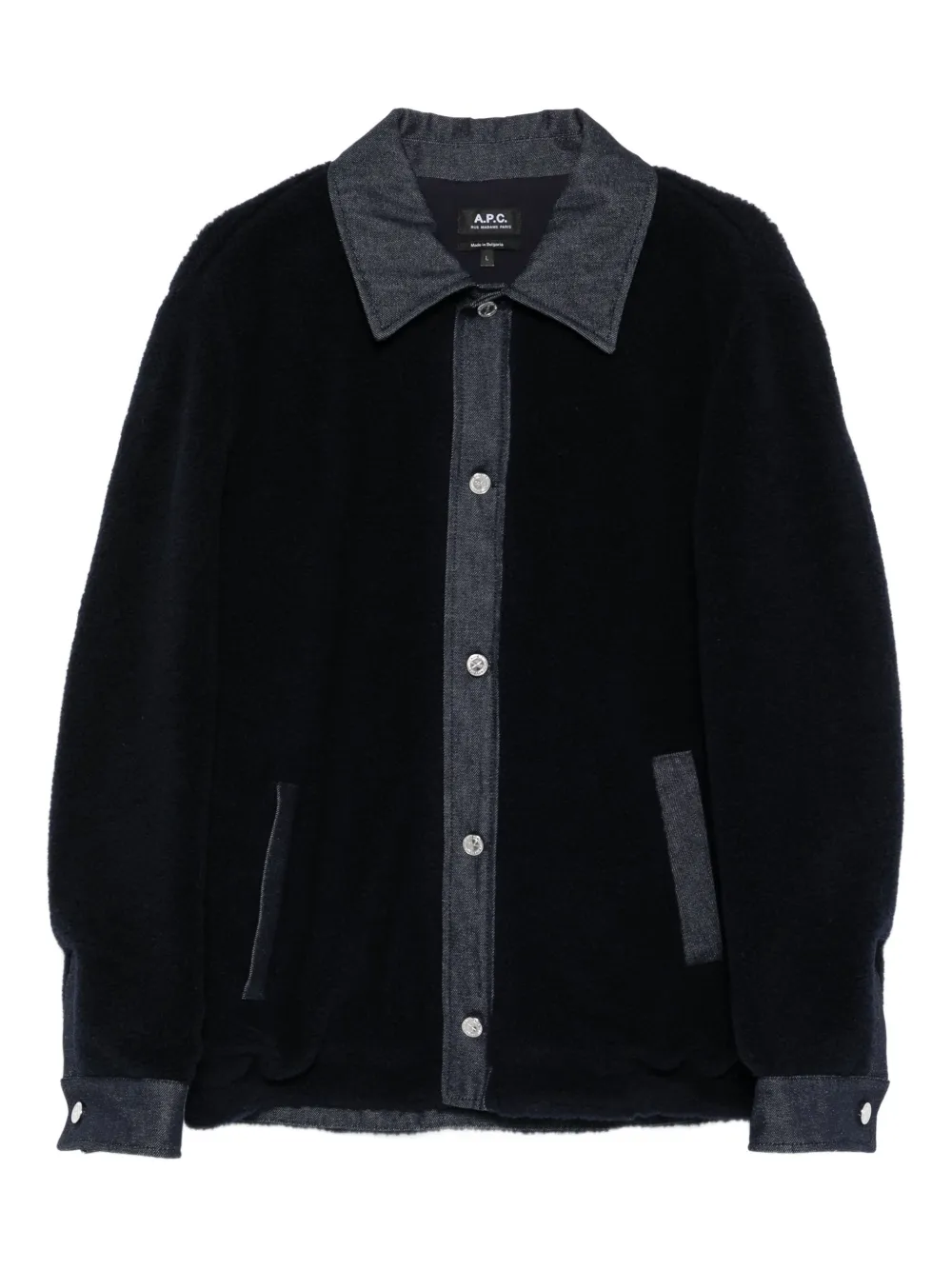A.P.C. Will fleece jack met denim vlak Blauw