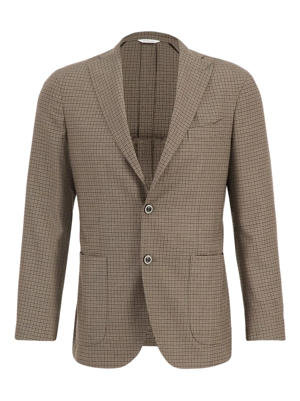 Boglioli Single-breasted Checked Blazer In Brown