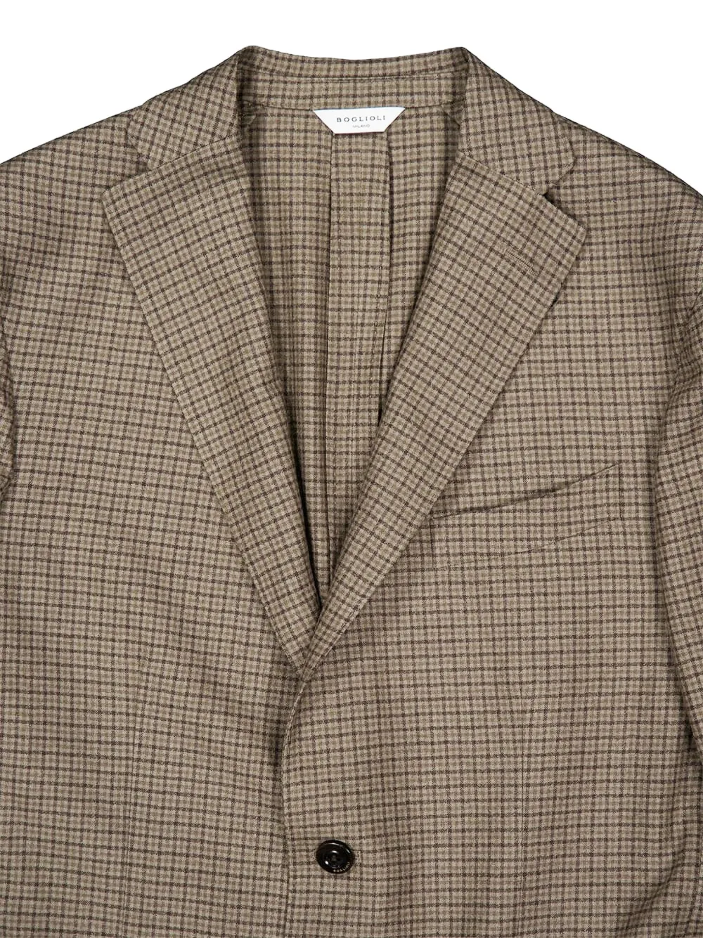 Boglioli Single-breasted Checked Blazer In Brown