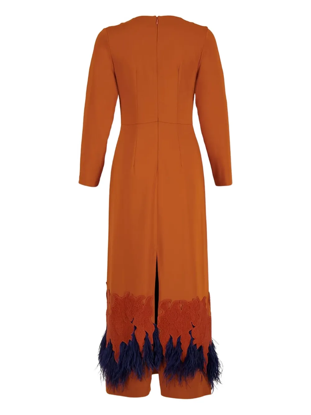 PAULA Maxi-jurk met verenband Oranje