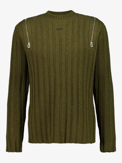 Off-White ribbed zip-detail jumper