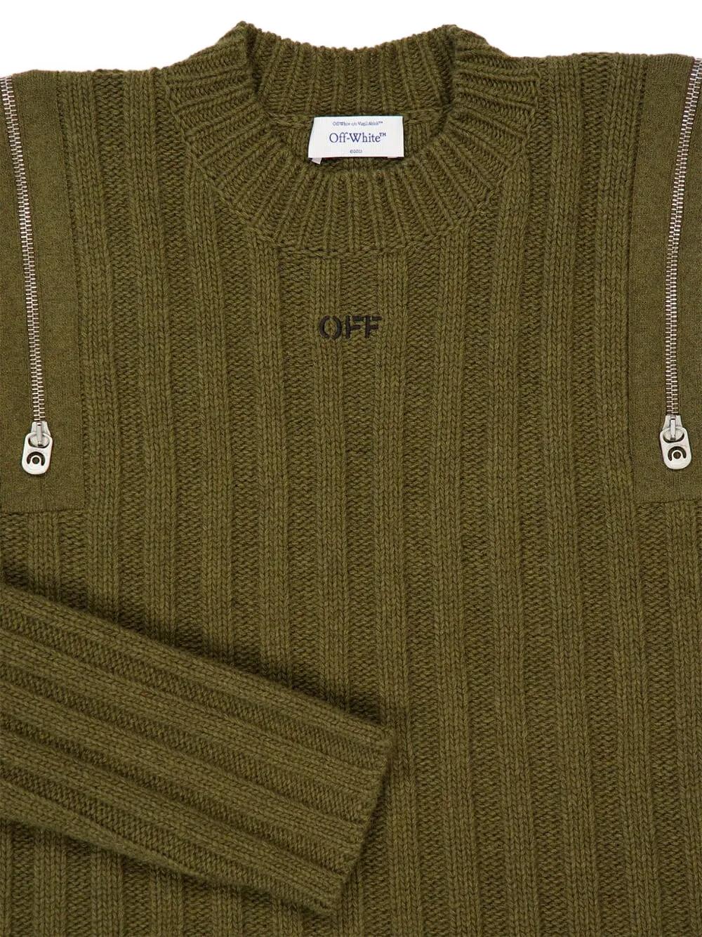 Off-White Geribbelde trui Groen