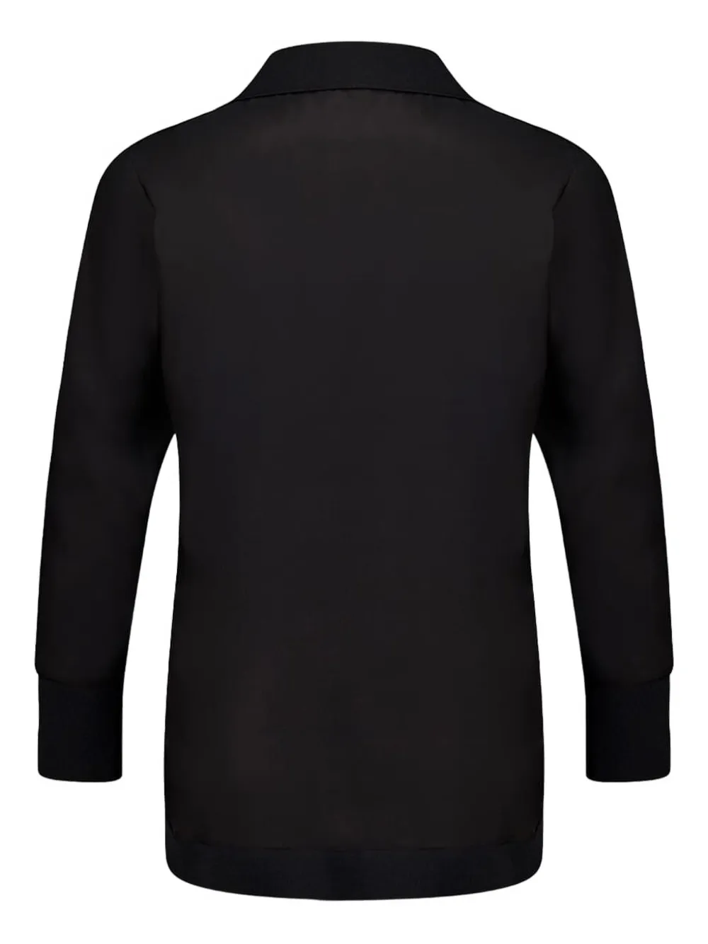 PAULA V-neck long-sleeve top - Zwart