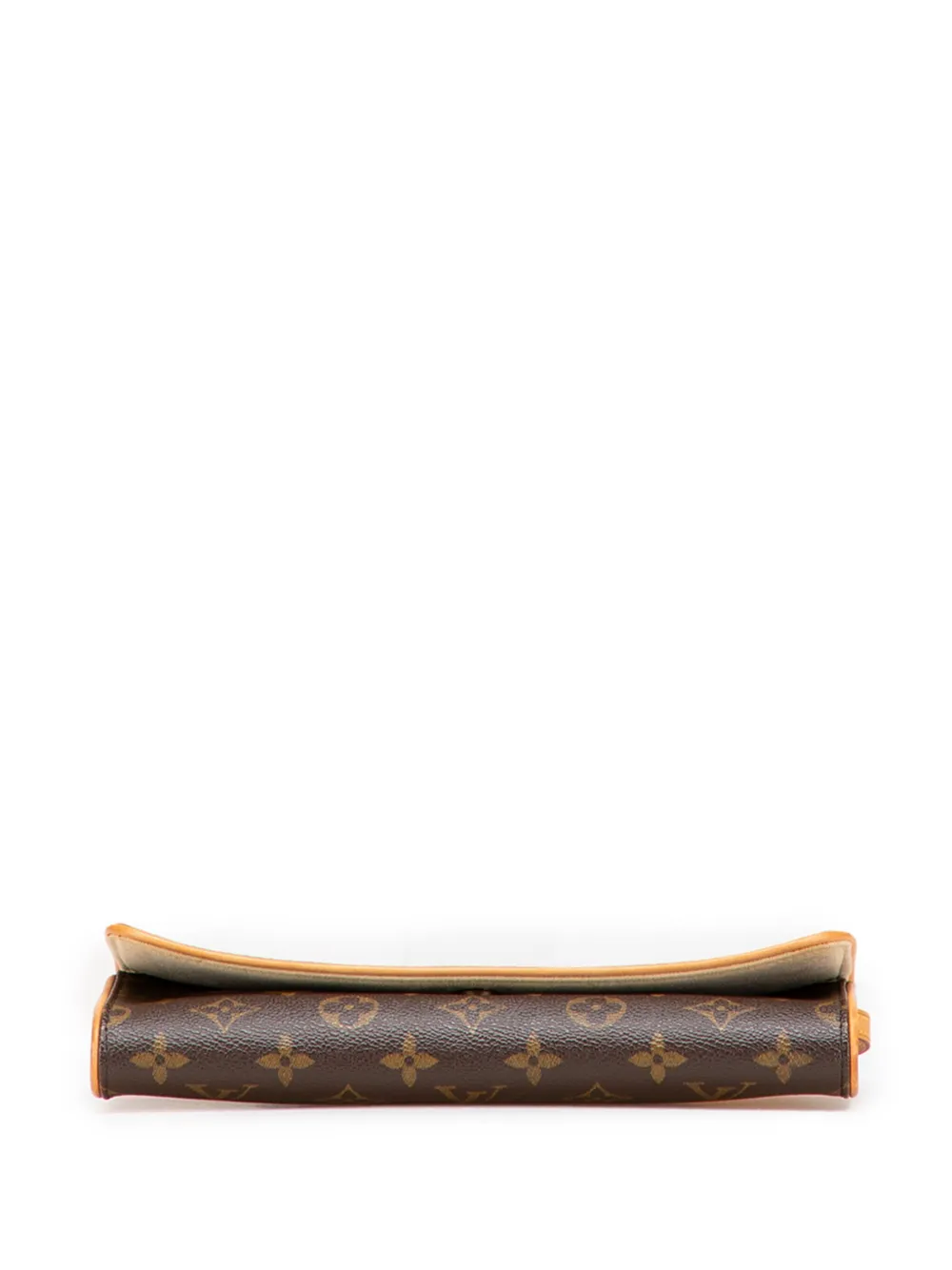 Pre-owned Louis Vuitton 2004 Monogram Pochette Twin Gm Crossbody Bag In Brown