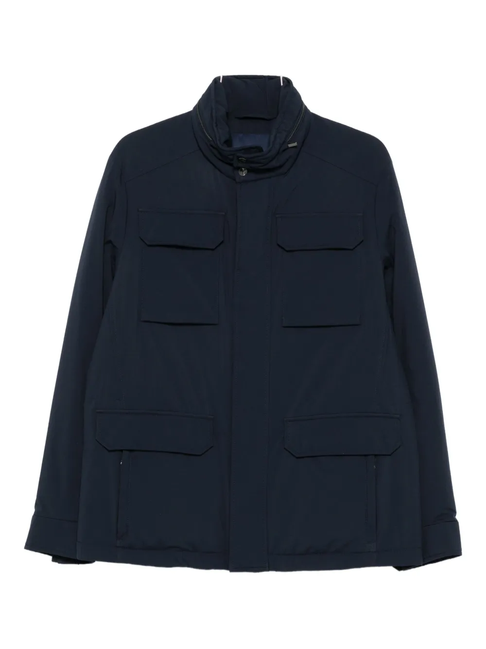 Paul & Shark Flap-pocket Stand-collar Jacket In Blue