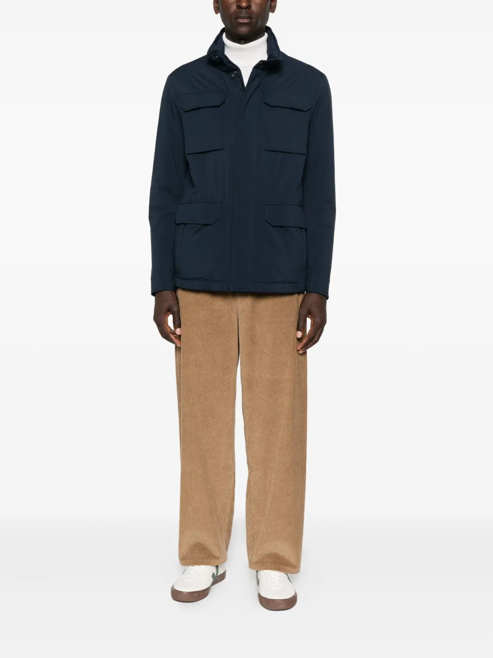 Paul & Shark Flap-pocket Stand-collar Jacket In Blue