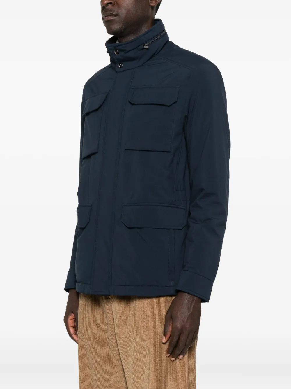 Paul & Shark Flap-pocket Stand-collar Jacket In Blue