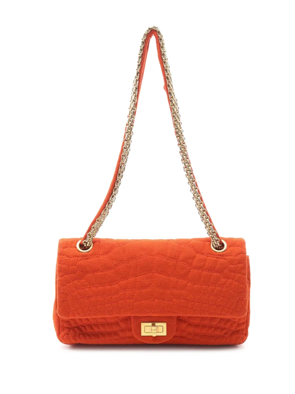 CHANEL Pre-Owned 2006-2008 リイシュー 2.55 マトラッセ ココ クロコ ダブルフラップ 225 CHANEL Pre-Owned 2006-2008 リイシュー 2.55 マトラッセ ココ クロコ ダブルフラップ 225