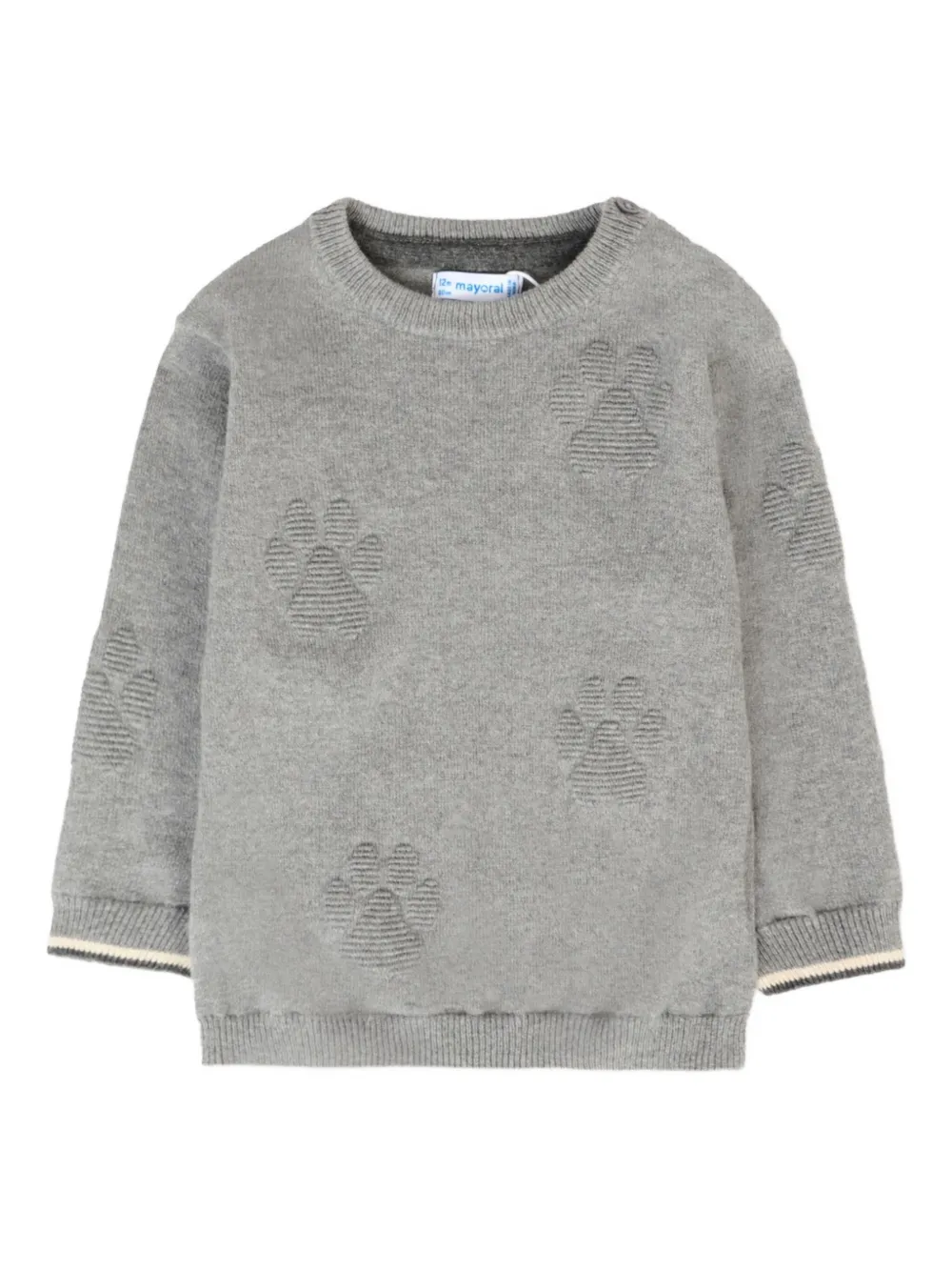 Mayoral paw-print crew-neck sweater Grijs