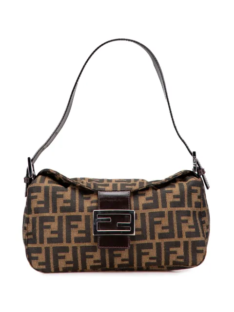 Fendi Pre-Owned 2000-2010 Double Flap Schultertasche aus Zucca-Canvas