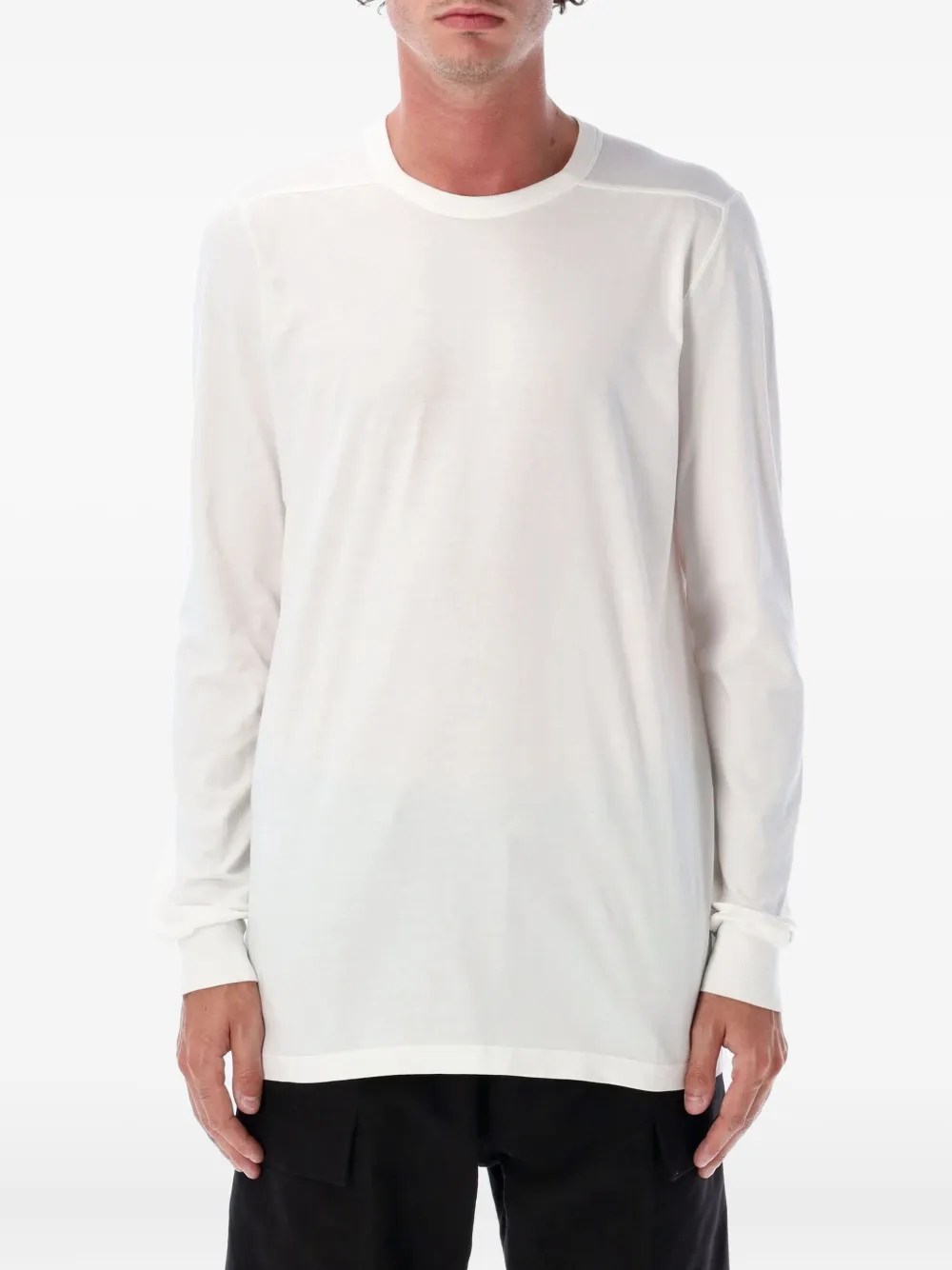 Rick Owens Long-sleeve Cotton T-shirt In White