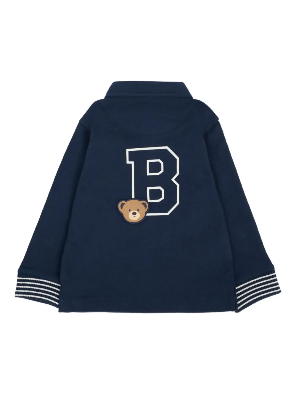 Mayoral bear-applique long-sleeve polo shirt - Blauw