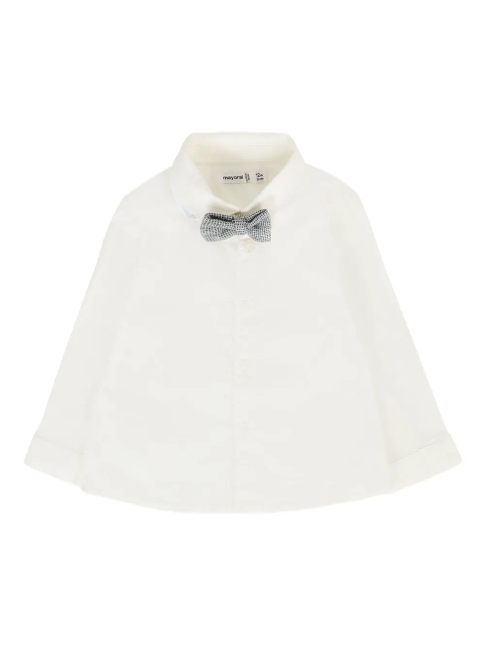 Mayoral bow-tie long-sleeve shirt Beige