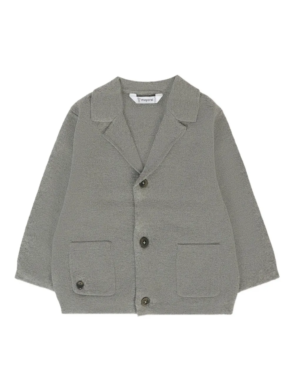 Mayoral buttoned patch-pocket cardigan Grijs