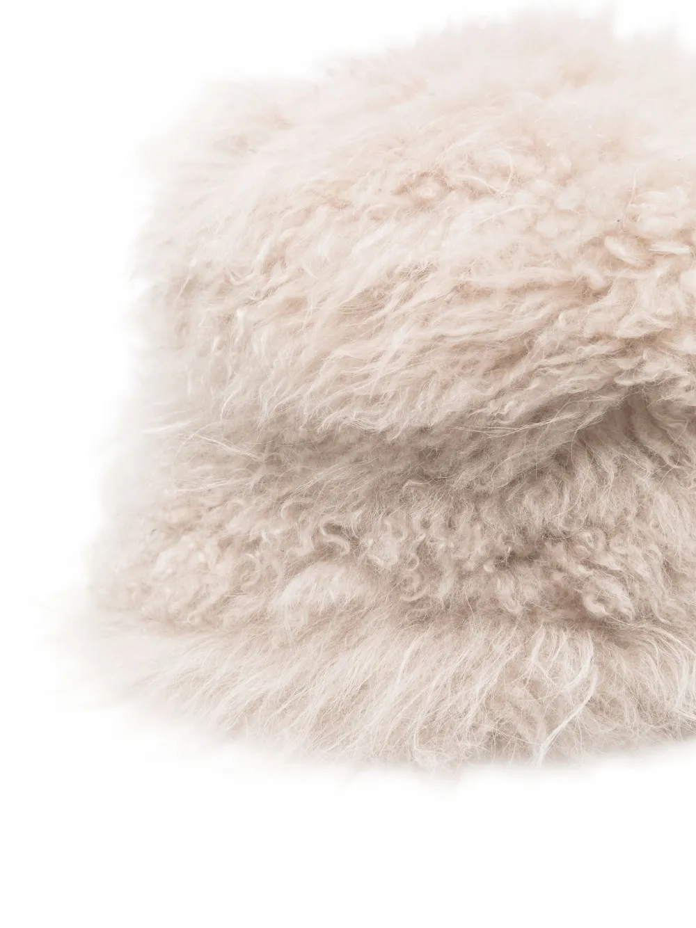 Simonetta Ravizza sheepskin fluffy hat - Beige