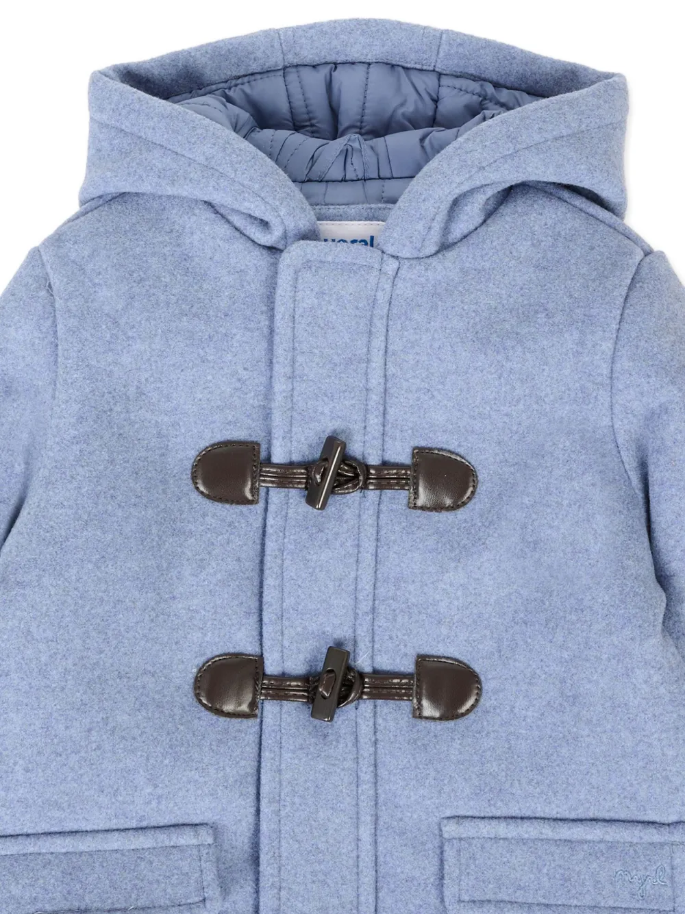 Mayoral Hooded Toggle Coat In Blue