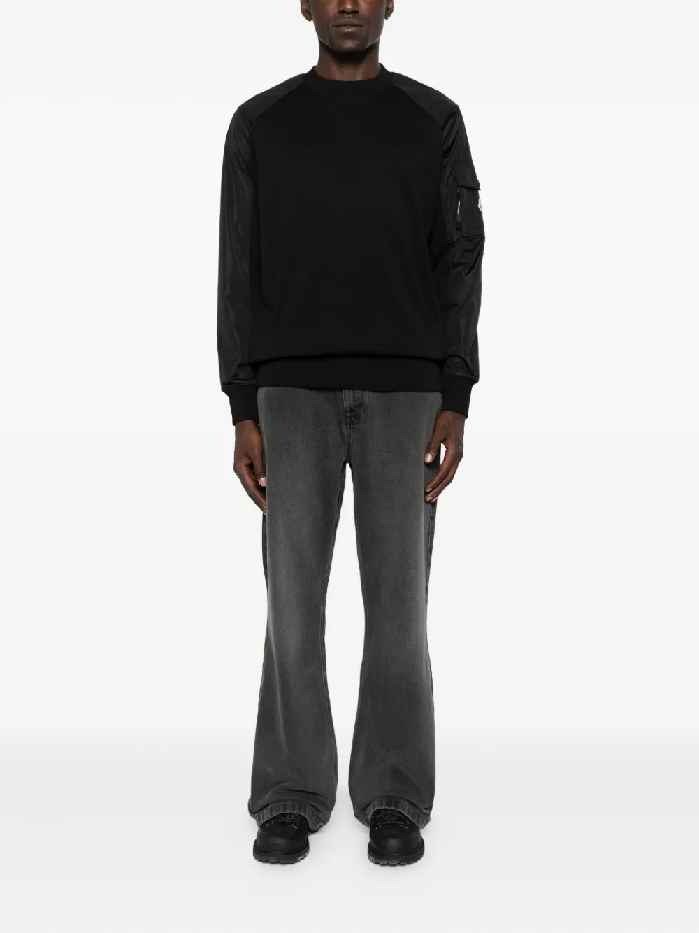 Moncler panelled pocketed sweatshirt - Zwart