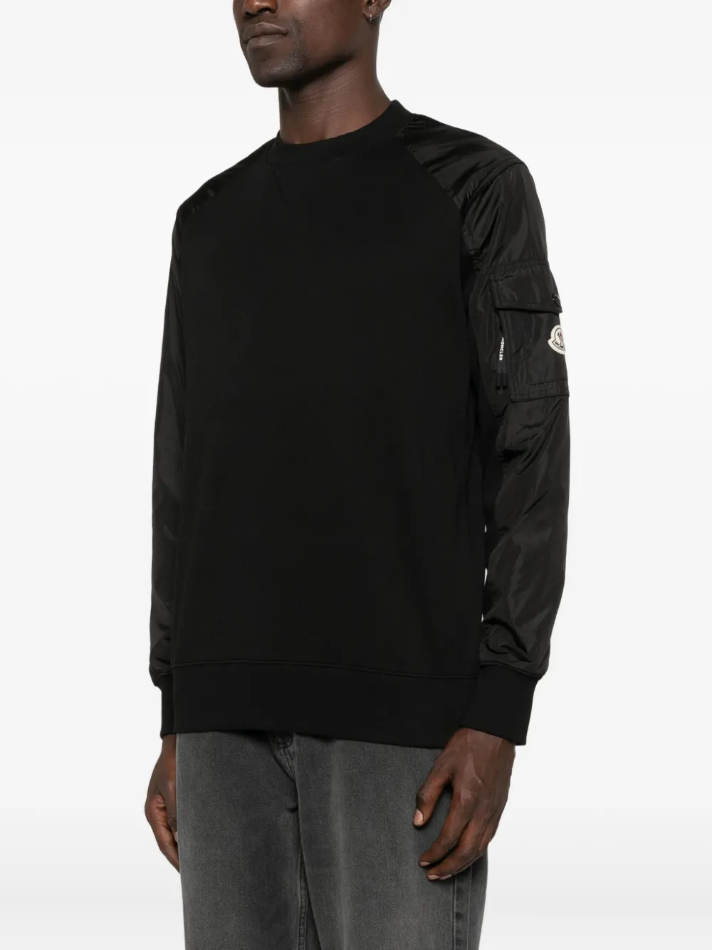 Moncler panelled pocketed sweatshirt Zwart