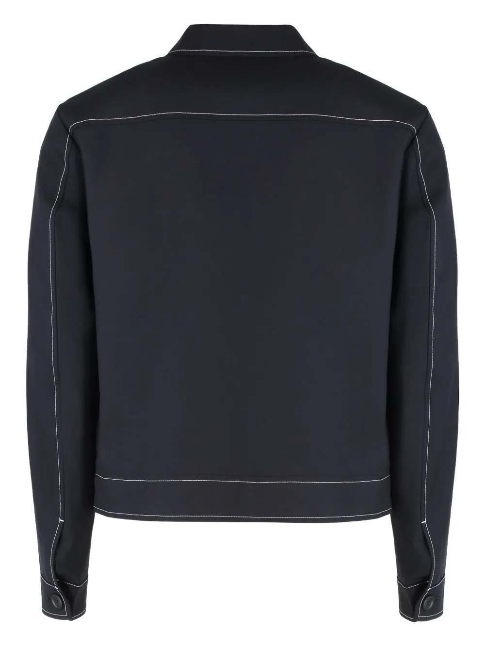 Hugo Boss Flap-pocket Contrast-stitching Jacket In Blue