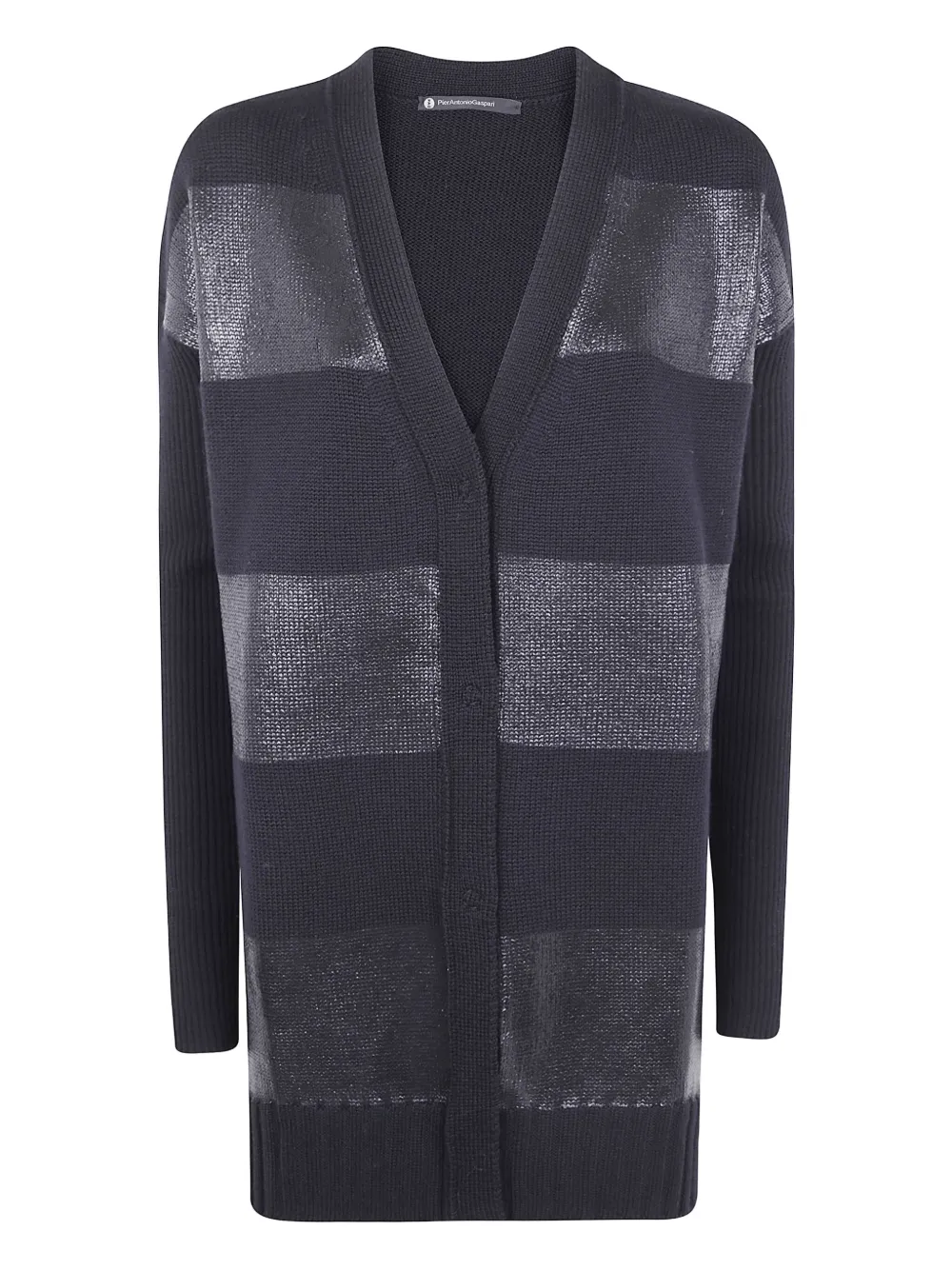 PierAntonioGaspari metallic-effect striped wool cardigan | Black | Image 1