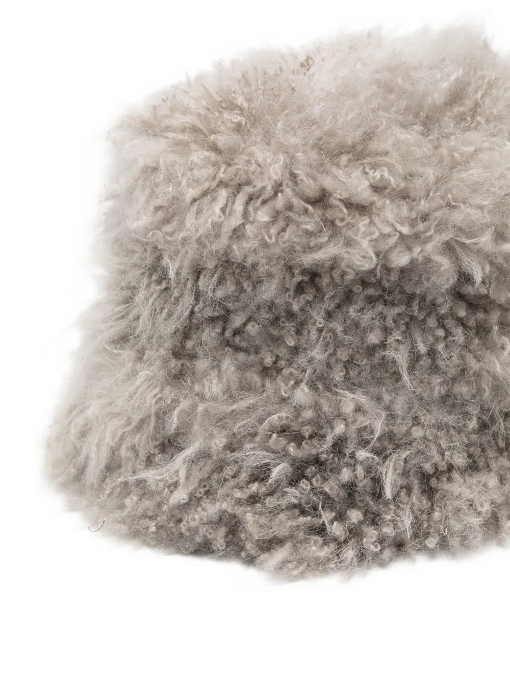 Simonetta Ravizza Shearling Bucket Hat In Brown