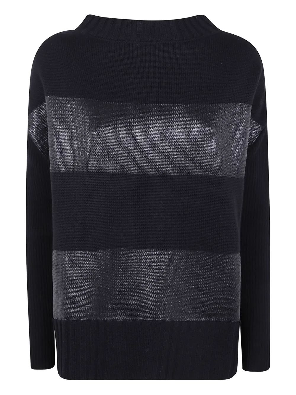 PierAntonioGaspari metallic-effect striped wool sweater | Black | Image 1