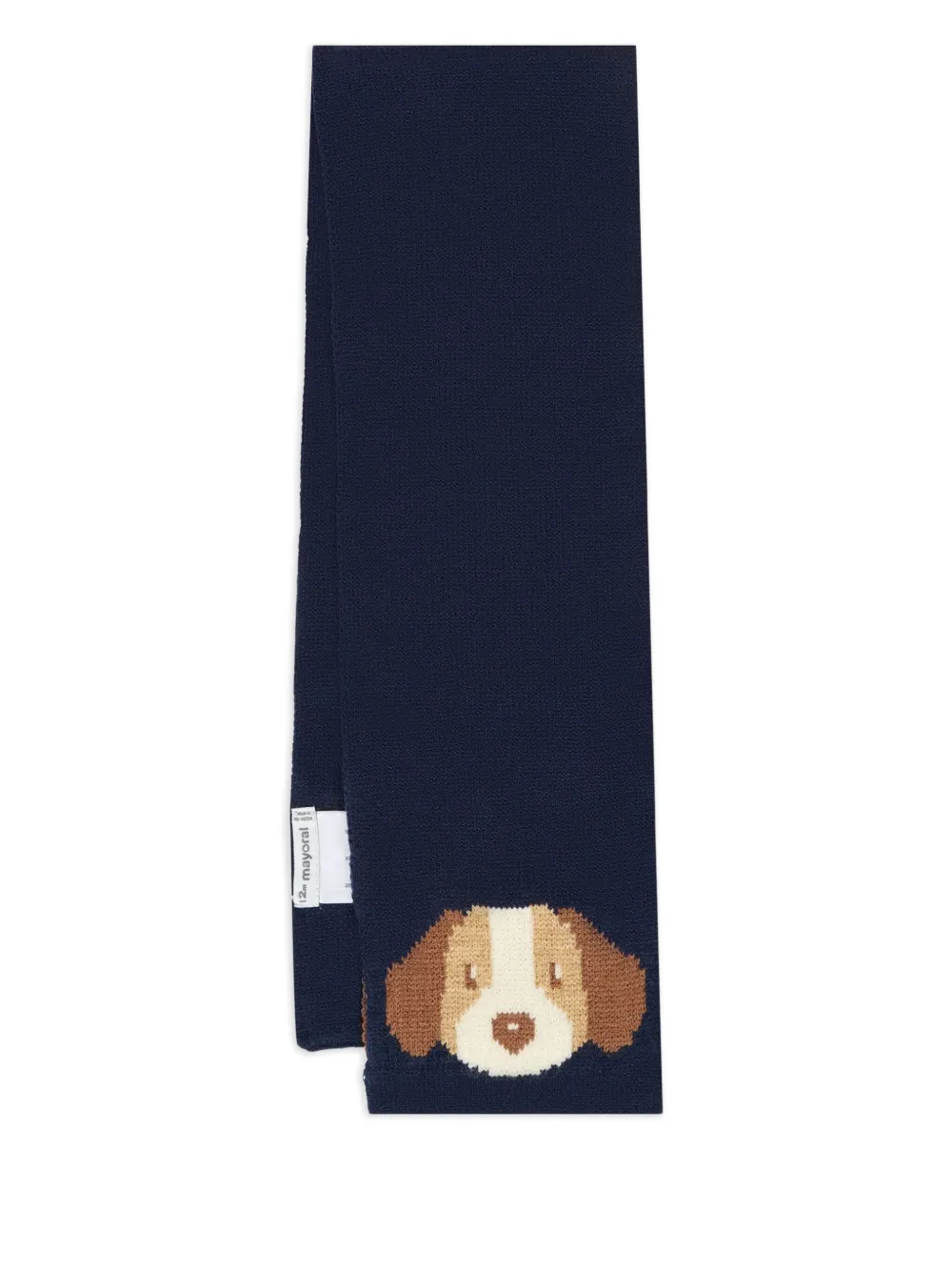Mayoral dog-motif knitted hat set - Blauw