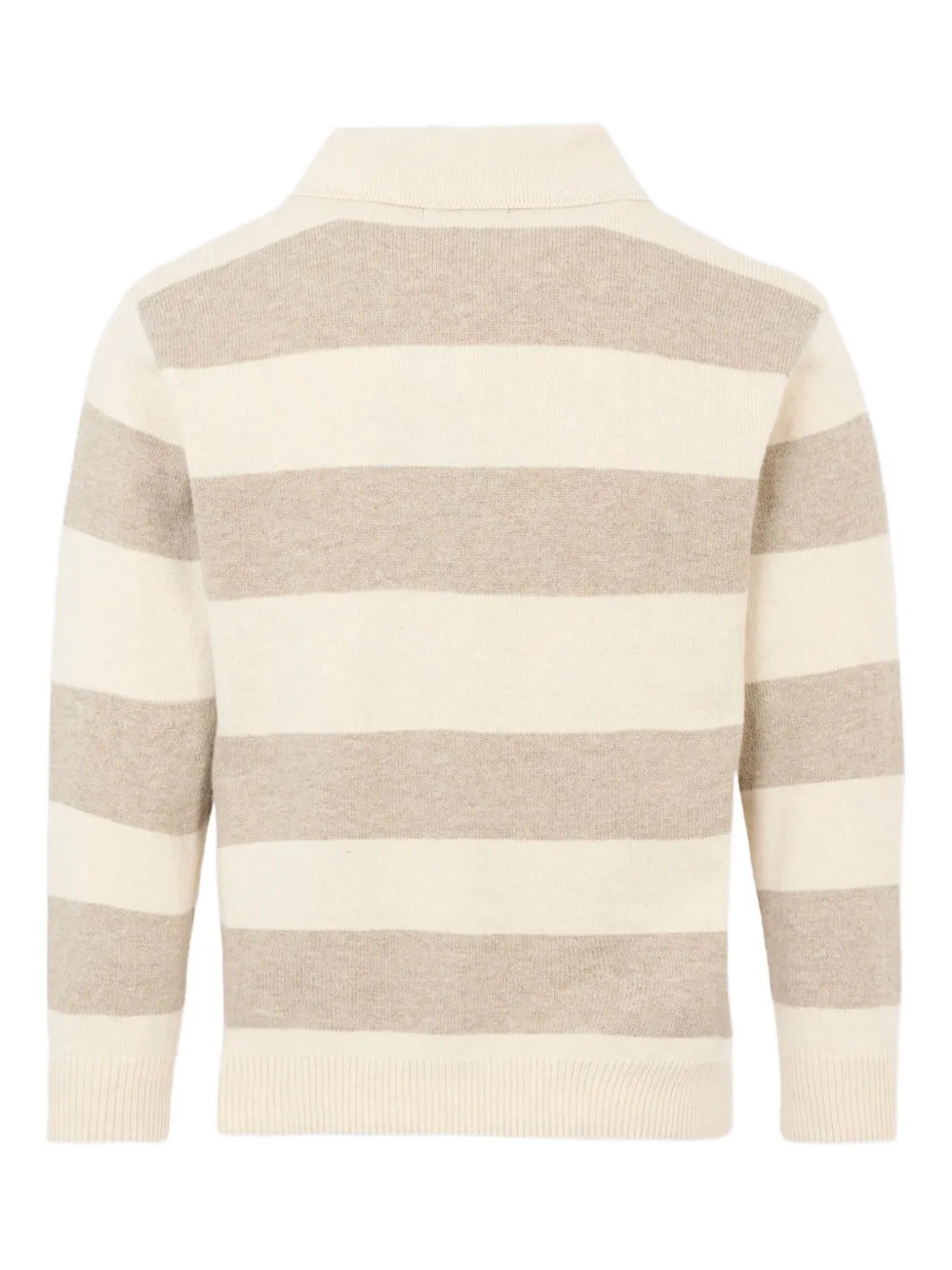 Mayoral striped polo-neck sweater Beige