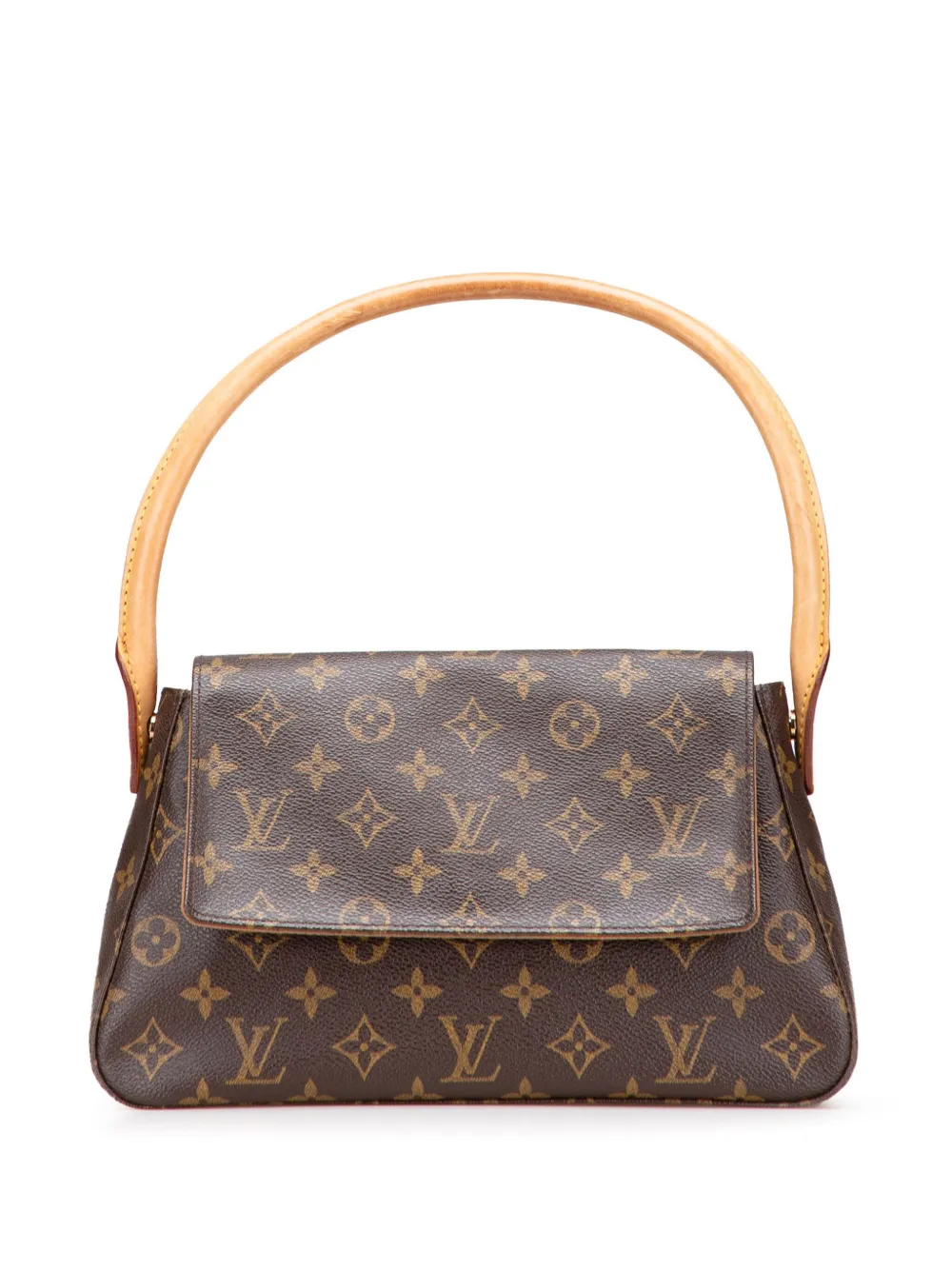 Pre-owned Louis Vuitton 2002 Monogram Mini Looping Shoulder Bag In Brown