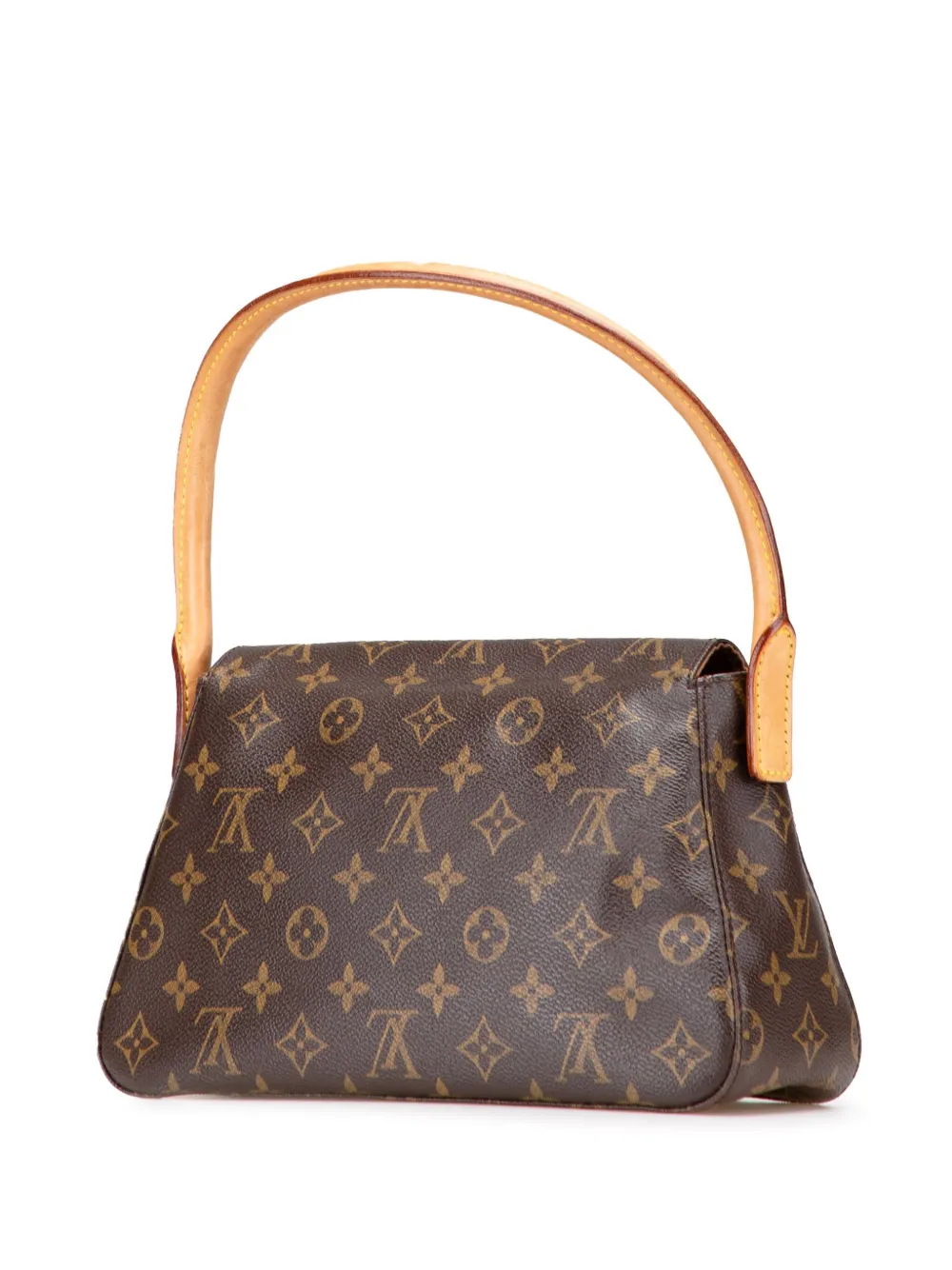 Pre-owned Louis Vuitton 2002 Monogram Mini Looping Shoulder Bag In Brown