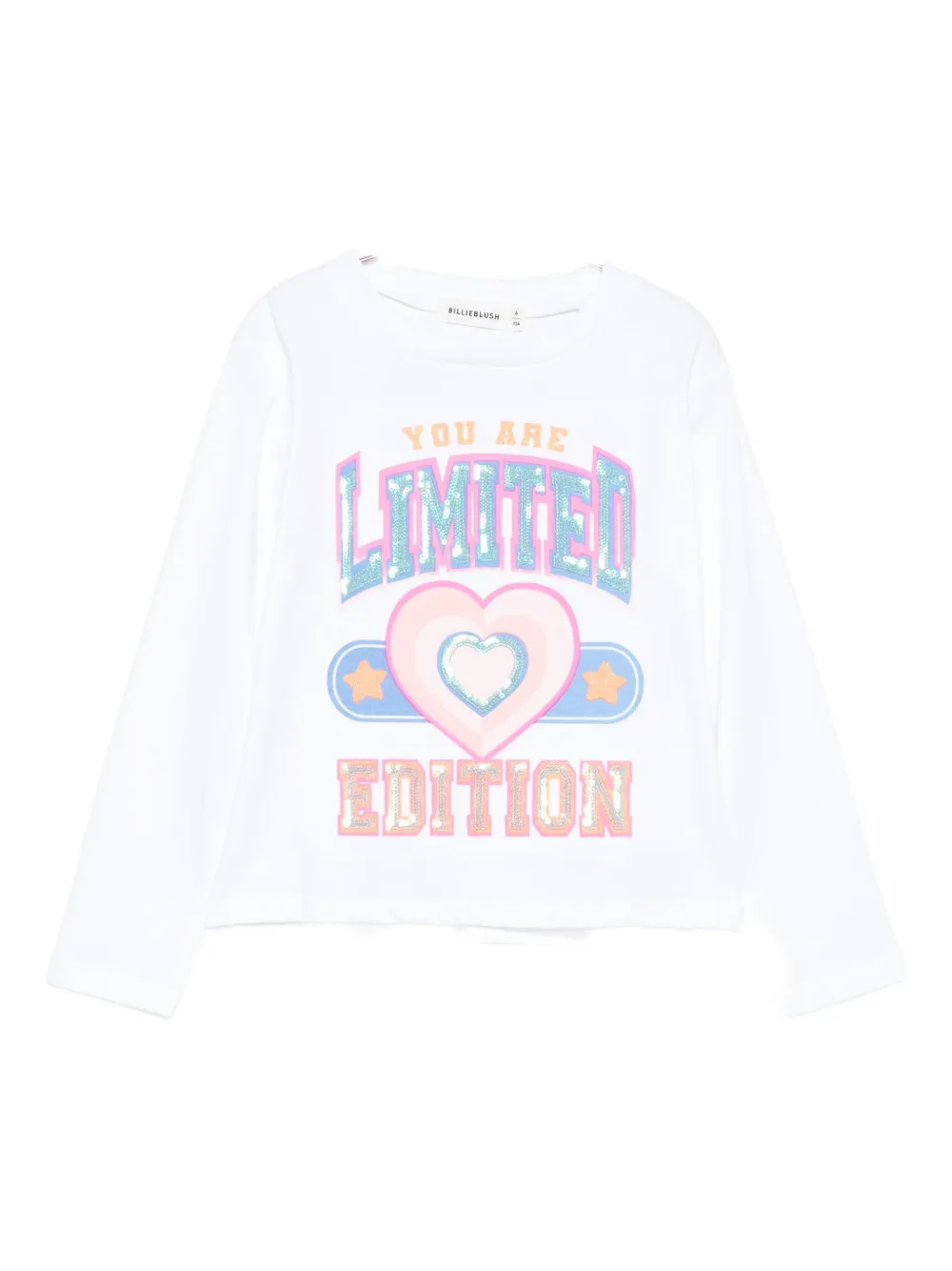 Billieblush Kids' Sequin-embellished Heart T-shirt In White