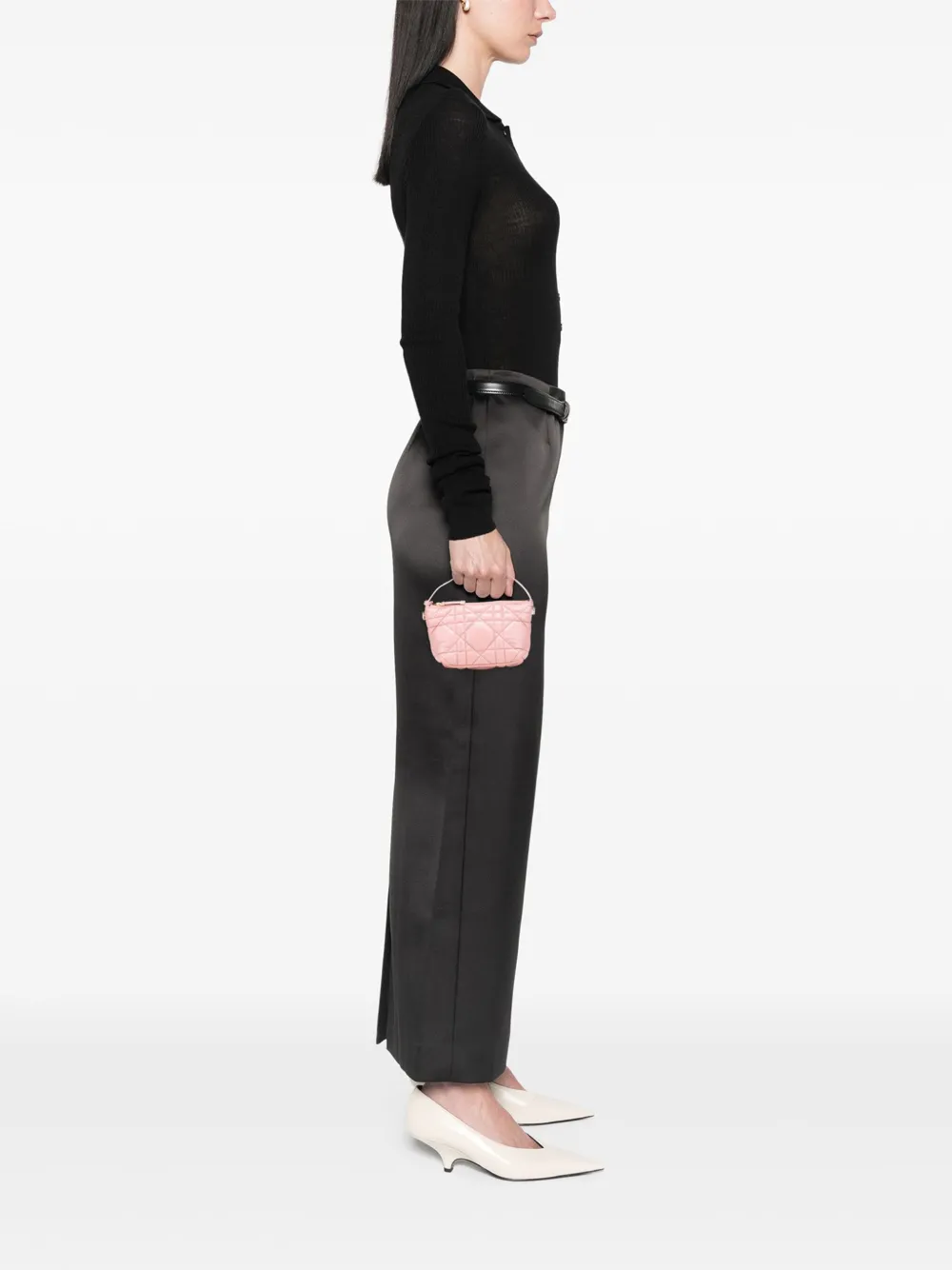 Christian Dior Pre-Owned 2022 Small Calfskin Macrocannage Diortravel Nomad Pouch handbag | Pre-Owned | Image 2