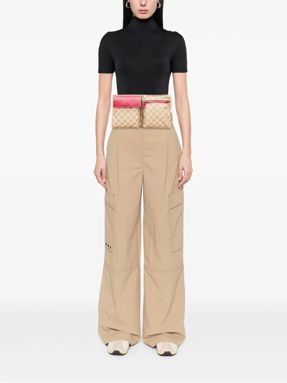 Gucci Pre-Owned 2000-2015 GG Canvas Web Double Pocket belt bag | Pre-Owned | Image 2