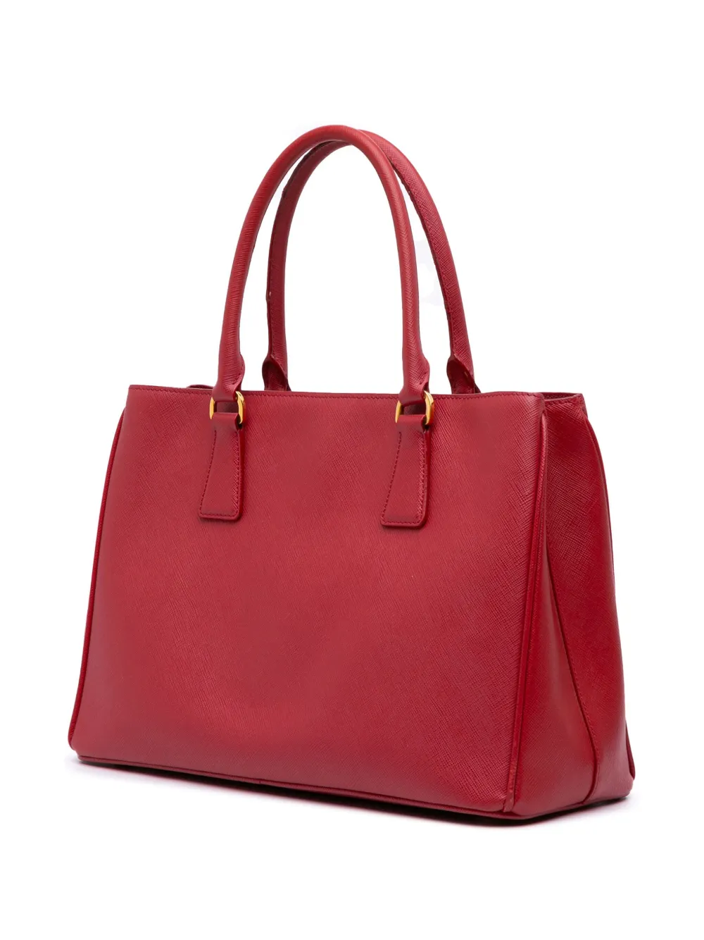 Pre-owned Prada 2013-2025 Medium Saffiano Lux Galleria Satchel In Red